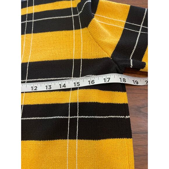 J.S.S Womans Knit Wear Jacket Sz S Yellow and black with fringe trim wool blend - Picture 11 of 13